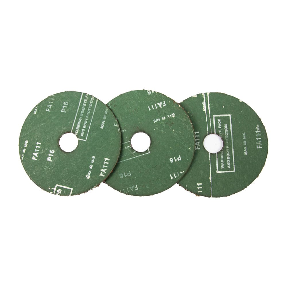 Resin Fibre Sanding Disc, Aluminum Oxide, 5 in x 7/8 in Arbor, 16 Grit